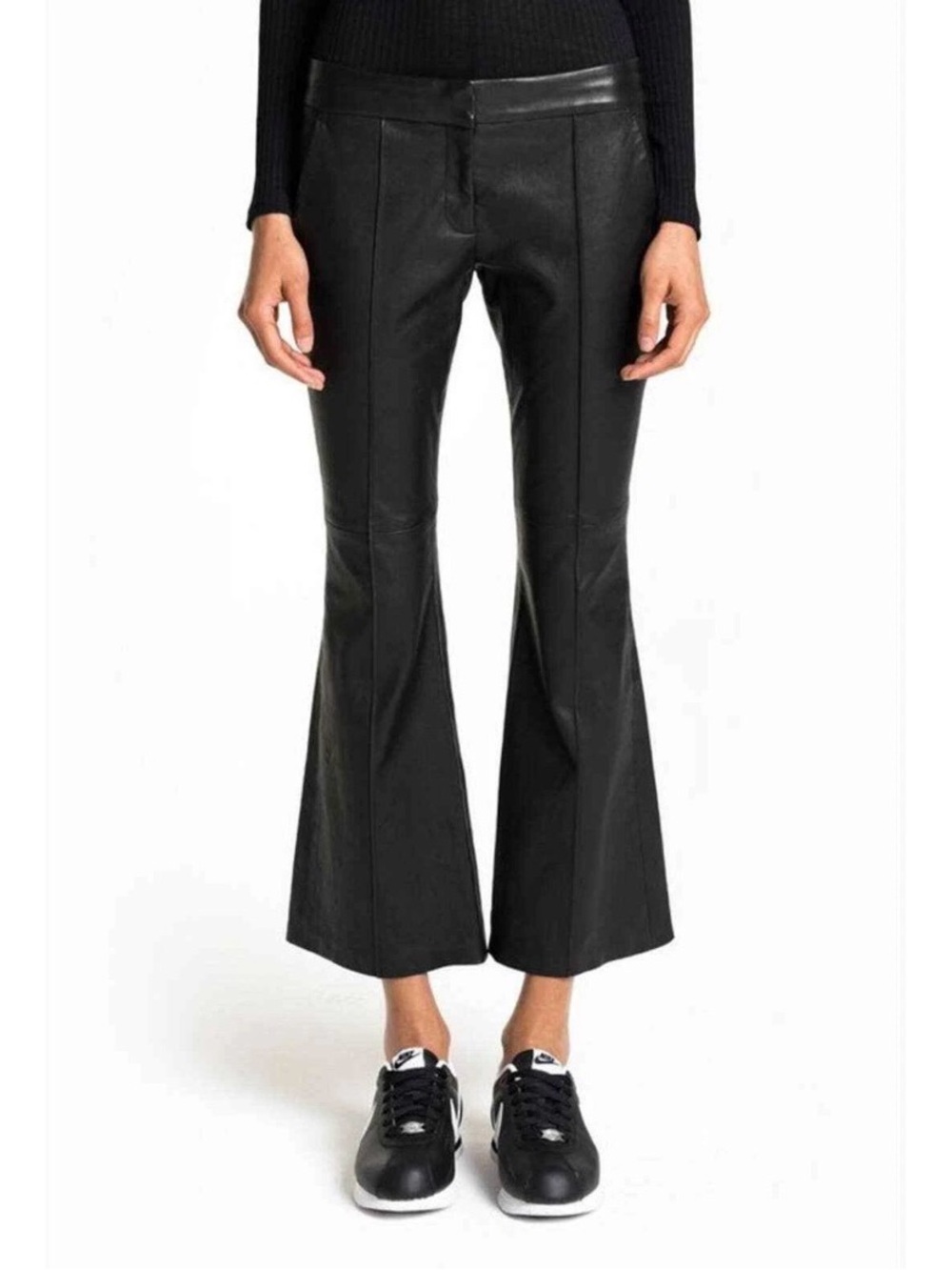 ALC Evan Leather Cropped Flared Pants size 2